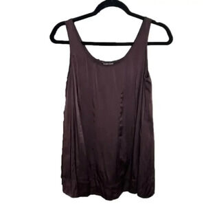 Eileen Fisher Silk Flowy Deep Maroon Tank Top Size S